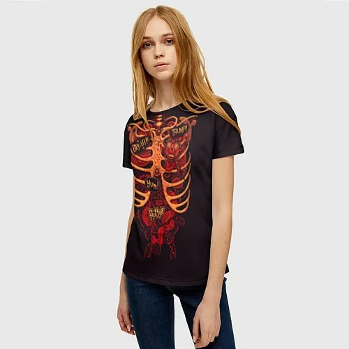 Женские 3D-футболки со скелетами