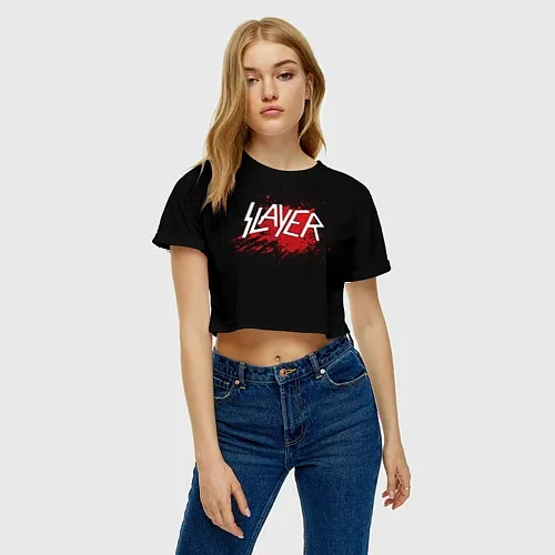 Женские укороченные футболки Slayer