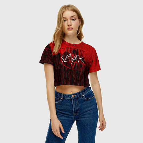 Женские укороченные футболки Slayer