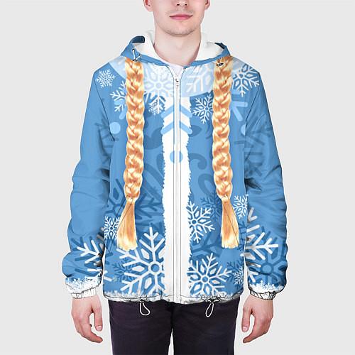 Мужские куртки с капюшоном cо Снегурочкой