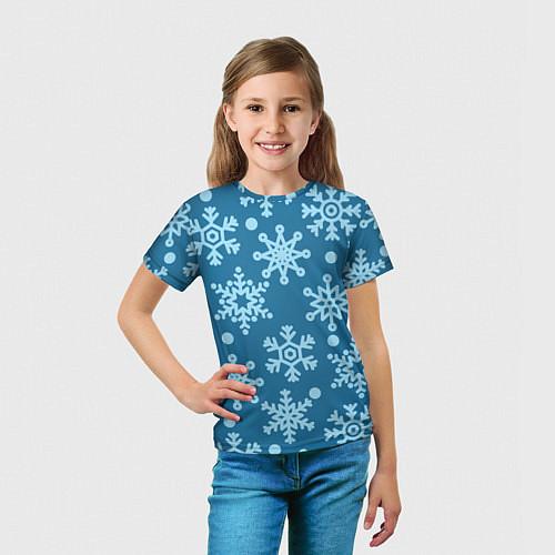 Детские 3D-футболки cо снежинками