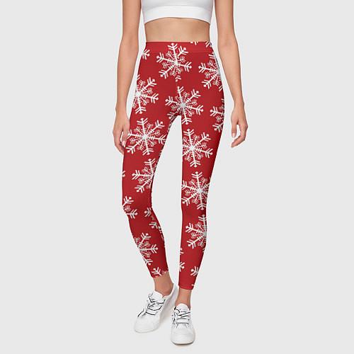Женские леггинсы cо снежинками