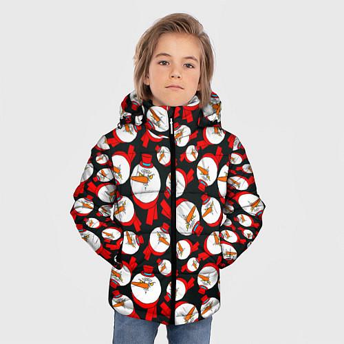 Детские куртки с капюшоном cо снеговиками
