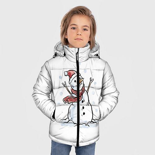 Детские куртки с капюшоном cо снеговиками
