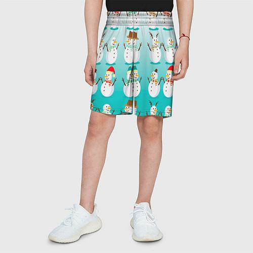 Детские шорты cо снеговиками