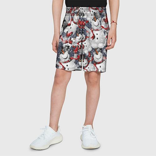 Детские шорты cо снеговиками