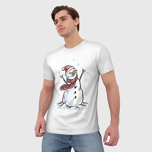 Мужские 3D-футболки cо снеговиками