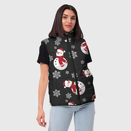 Женские жилетки cо снеговиками