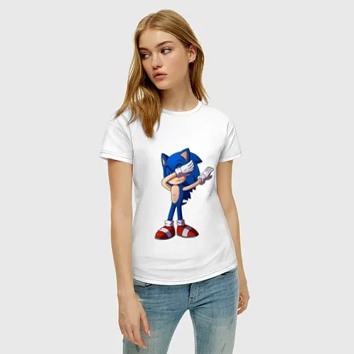 Женские хлопковые футболки Sonic the Hedgehog