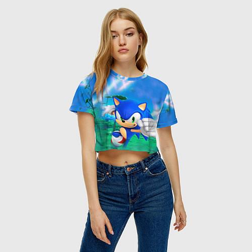 Женские укороченные футболки Sonic the Hedgehog