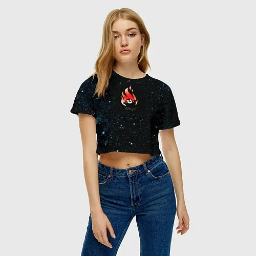 Космические женские укороченные футболки