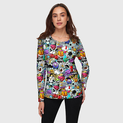 Женские футболки с рукавом со стикерами