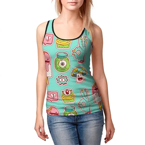 Женские майки-безрукавки со стикерами