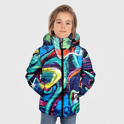 Детские зимние куртки стрит-арт