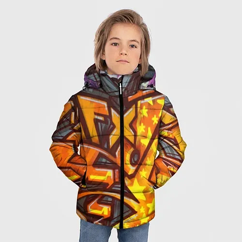 Детские зимние куртки стрит-арт
