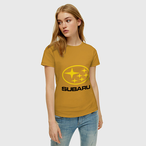 Женские хлопковые футболки Субару