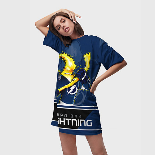 Женские длинные футболки Тампа-Бэй Лайтнинг