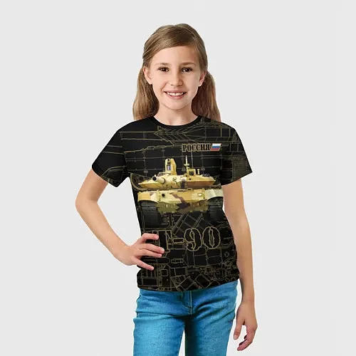 Детские 3D-футболки танковых войск