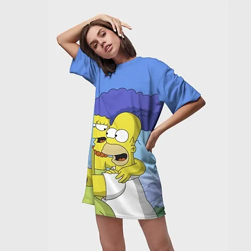 Женские длинные футболки Симпсоны