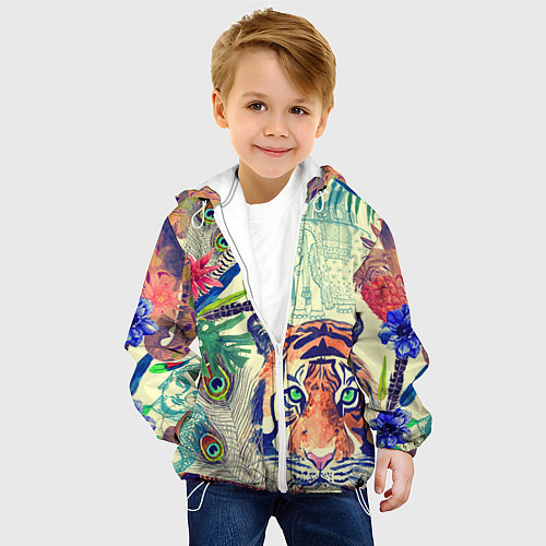 Детские куртки с капюшоном с тиграми
