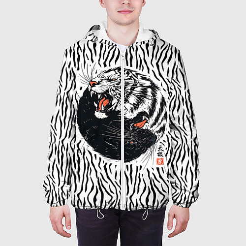 Мужские куртки с капюшоном с тиграми