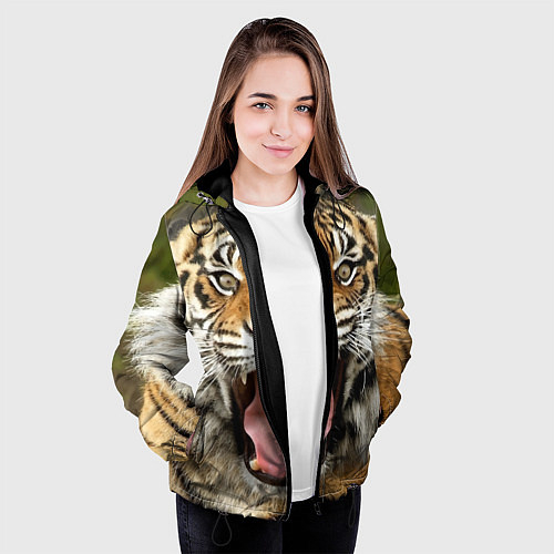 Женские куртки с капюшоном с тиграми