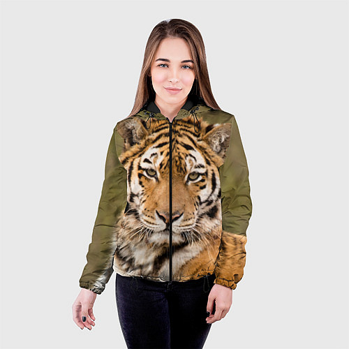 Женские куртки с капюшоном с тиграми