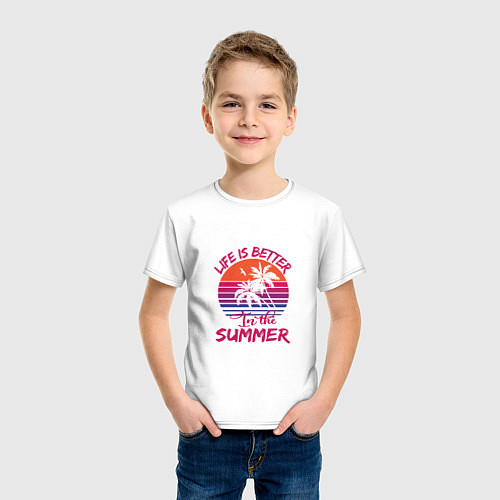 Детские тропические футболки хлопковые