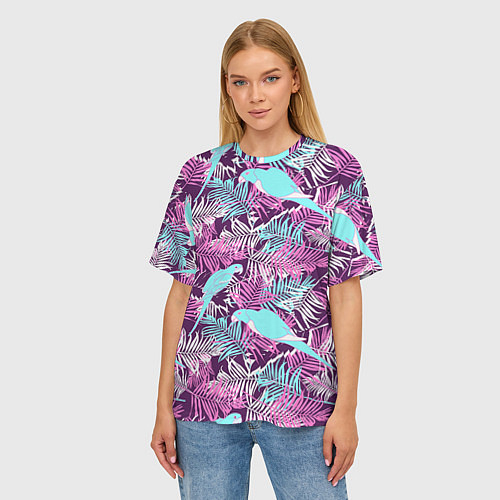 Женские тропические футболки оверсайз