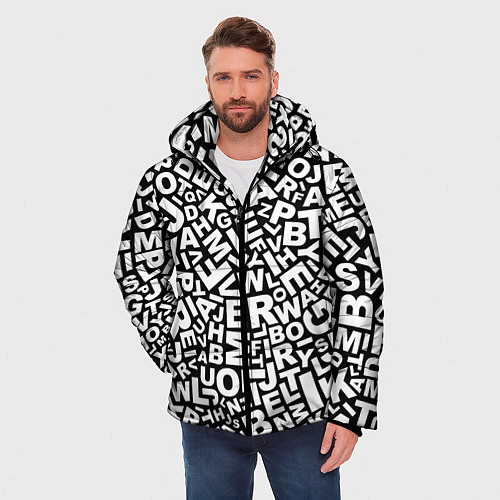 Мужские зимние куртки с типографикой