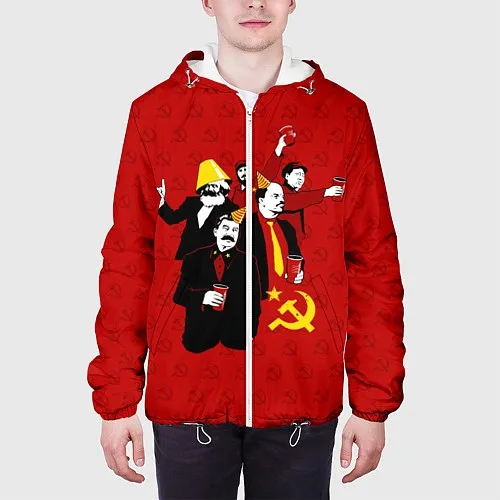 Мужские куртки с капюшоном Владимир Ленин
