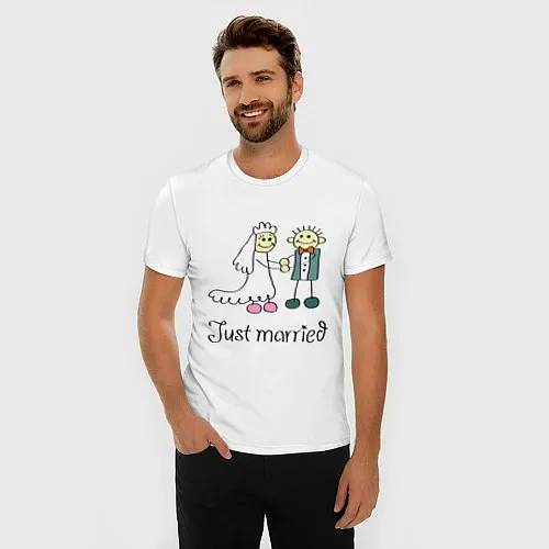 Свадебные мужские приталенные футболки