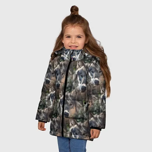 Детские зимние куртки с волками
