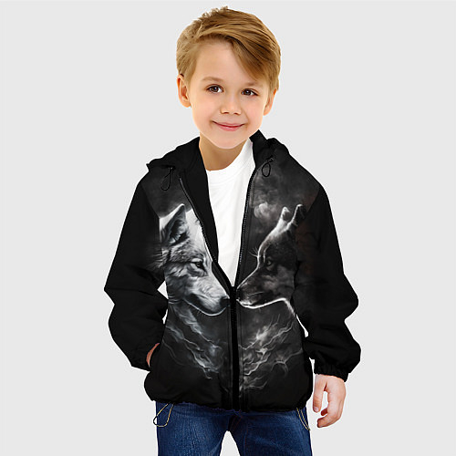 Детские куртки с капюшоном с волками