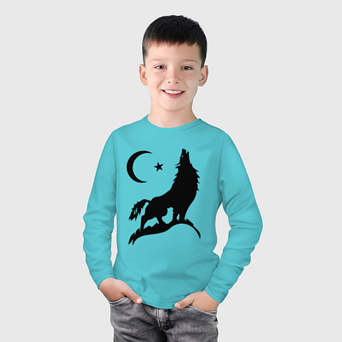 Детские футболки с рукавом с волками