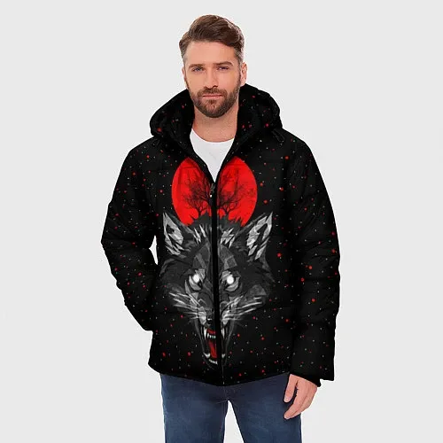 Мужские куртки с капюшоном с волками