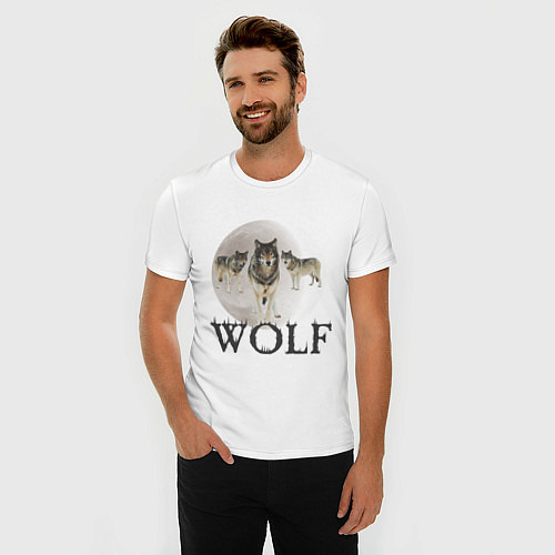 Мужские приталенные футболки с волками