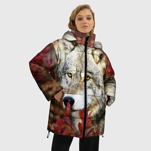 Женские куртки с капюшоном с волками