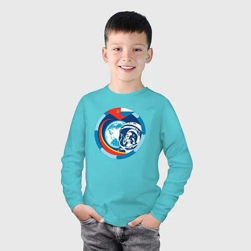 Детские футболки с рукавом Юрий Гагарин
