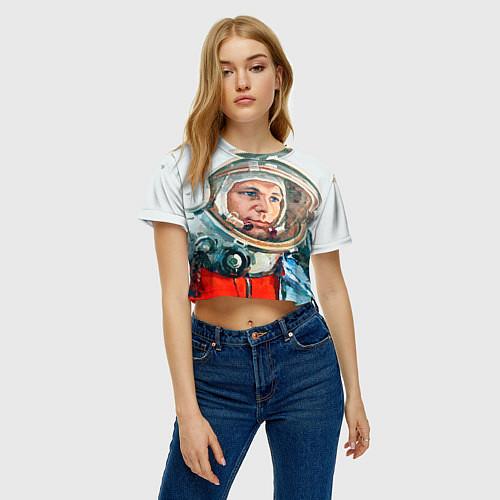 Женские укороченные футболки Юрий Гагарин
