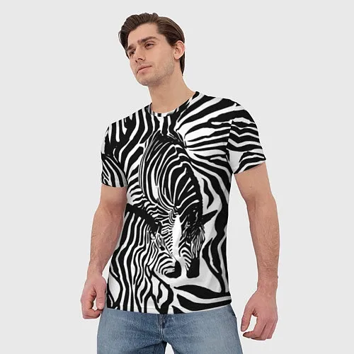 Мужские 3D-футболки с зебрами