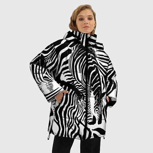 Женские куртки с капюшоном с зебрами